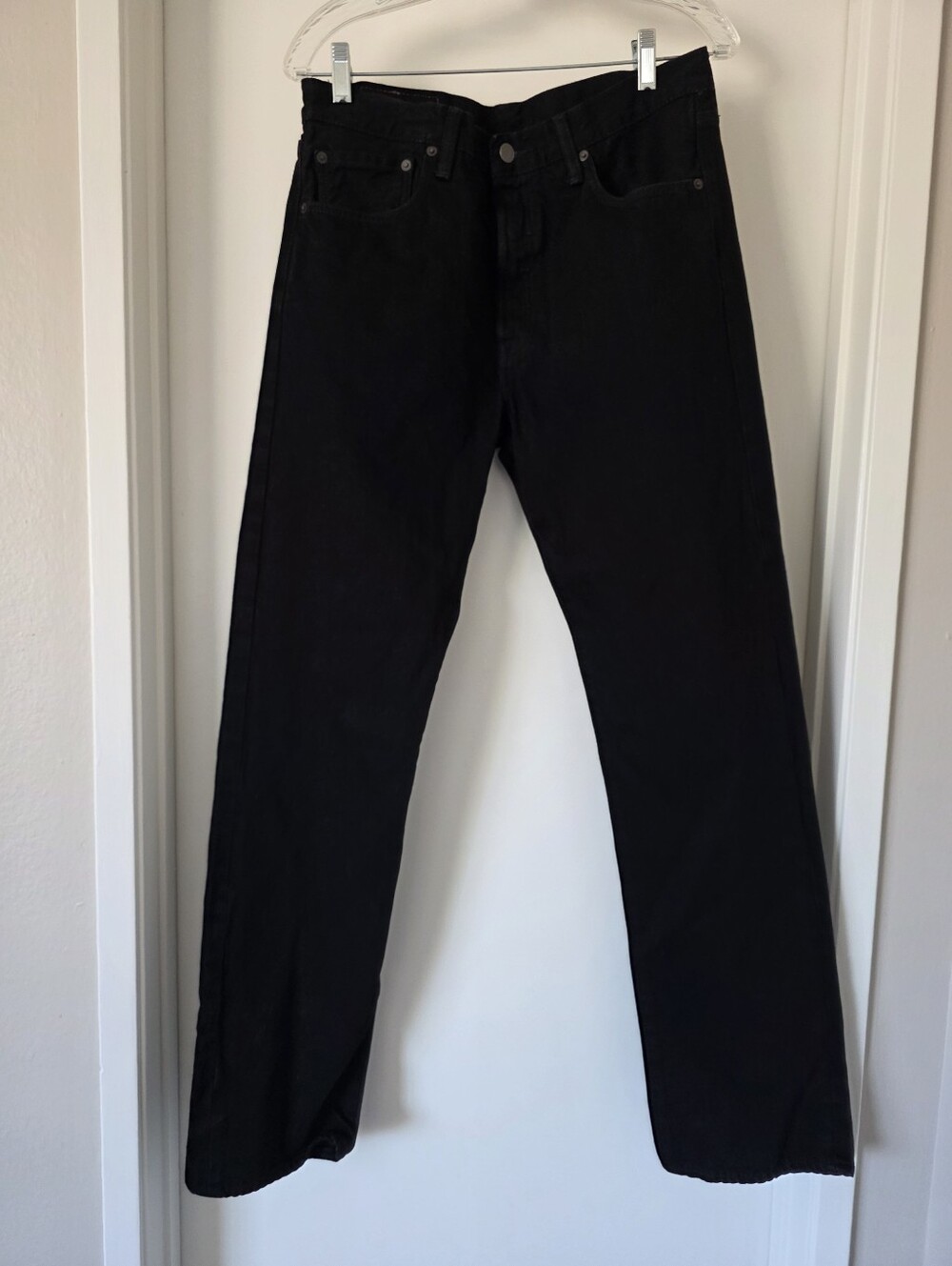LEVI's Men's Black 501 Jeans Size 32 x 34 Button Fly Straight Leg